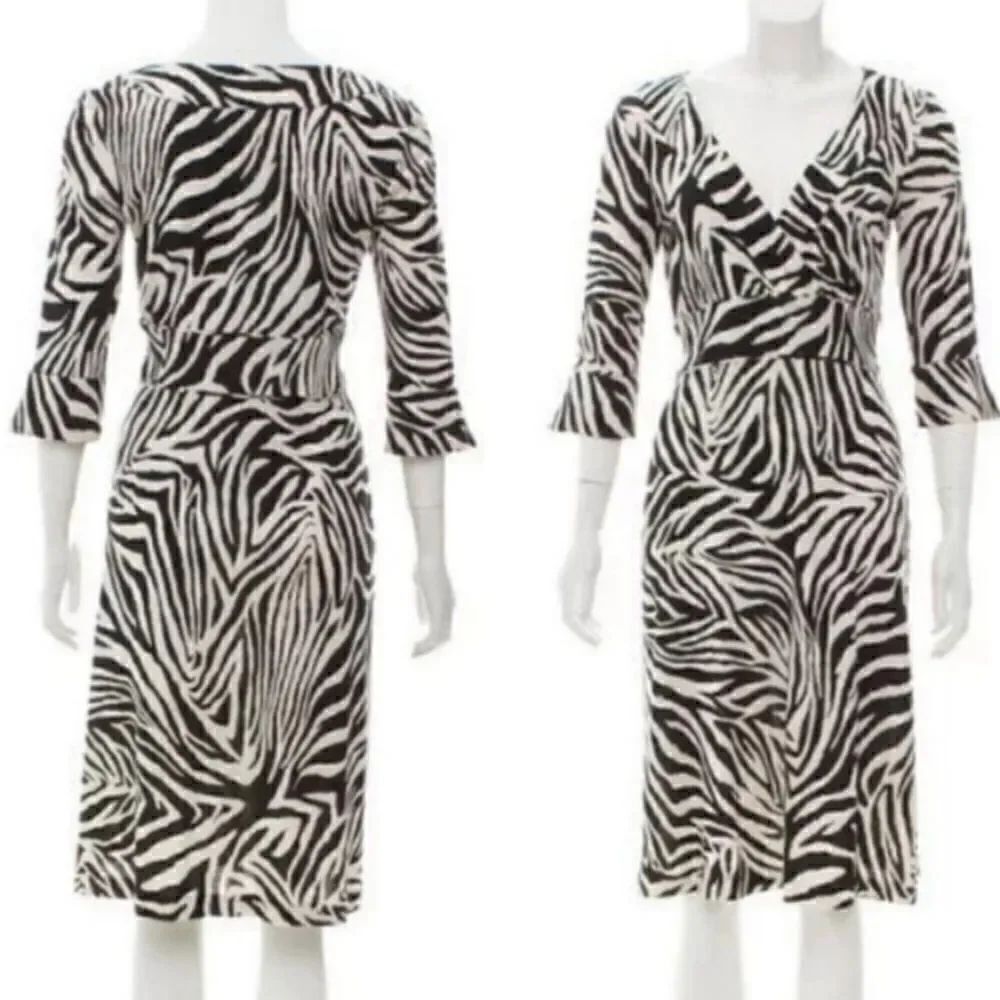 Diane Von Furstenberg DVF Silk Jersey Print Dress